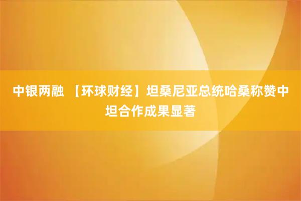 中银两融 【环球财经】坦桑尼亚总统哈桑称赞中坦合作成果显著