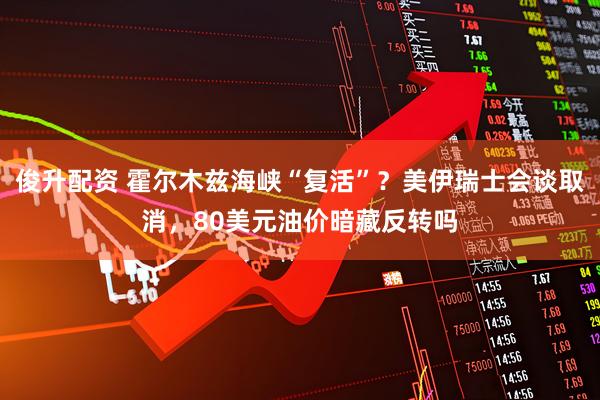 俊升配资 霍尔木兹海峡“复活”？美伊瑞士会谈取消，80美元油价暗藏反转吗